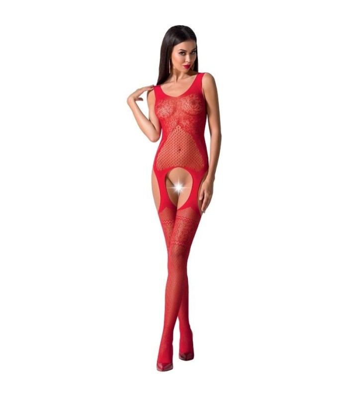 PASSION - WOMAN BS061 BODYSTOCKING ROJO TALLA UNICA