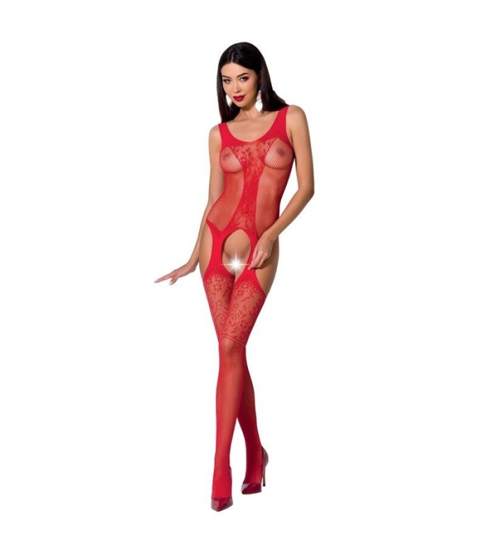 PASSION - WOMAN BS072 BODYSTOCKING TALLA UNICA ROJO