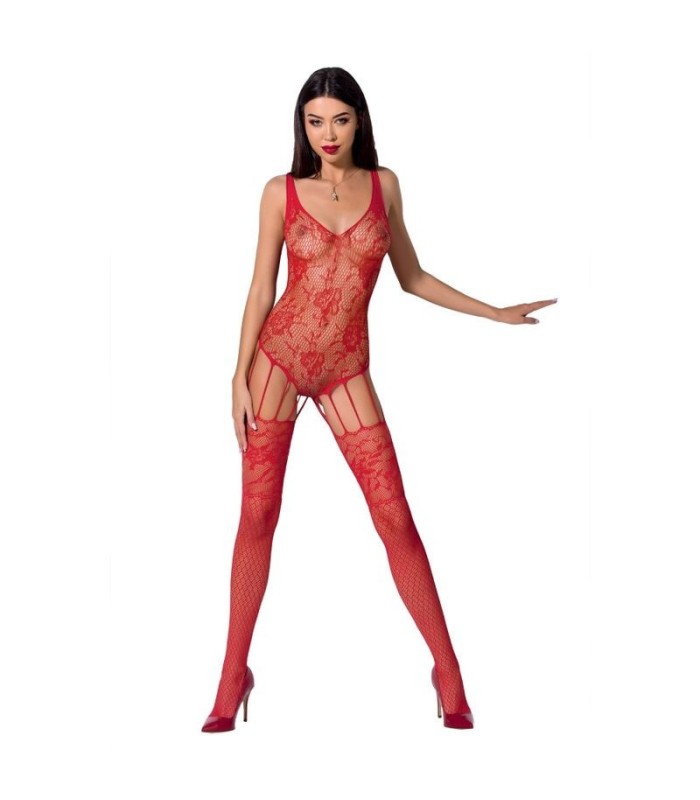 PASSION - WOMAN BS074 BODYSTOCKING TALLA UNICA ROJO