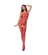 PASSION - WOMAN BS076 BODYSTOCKING TALLA UNICA ROJO