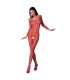 PASSION - WOMAN BS077 BODYSTOCKING TALLA UNICA ROJO