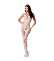 PASSION - WOMAN BS078 BODYSTOCKING TALLA UNICA BLANCO