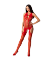PASSION - WOMAN BS079 BODYSTOCKING - ROJO TALLA UNICA