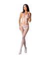 PASSION - WOMAN BS084 BODYSTOCKING BLANCO TALLA UNICA