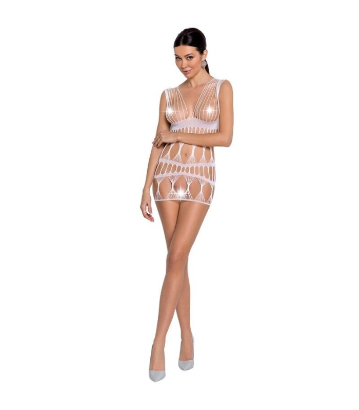 PASSION - WOMAN BS089 BODYSTOCKING BLANCO TALLA UNICA
