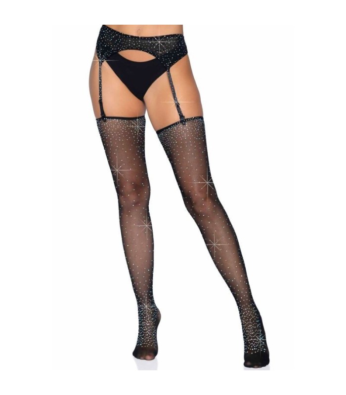 LEG AVENUE - MEDIAS BRILLANTES CON LIGUERO TALLA UNICA