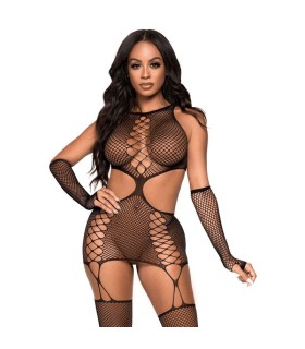 LEG AVENUE - VESTIDO CON LIGUERO Y GUANTES TALLA UNICA