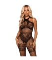 LEG AVENUE - BODYSTOCKING CUELLO HALTER TALLA UNICA - NEGRO