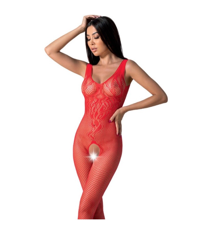 PASSION - BS098 BODYSTOCKING ROJO TALLA UNICA