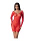 PASSION - BS101 BODYSTOCKING ROJO TALLA UNICA