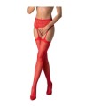 PASSION - S028 MEDIAS CON LIGUERO ROJO TALLA UNICA
