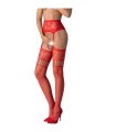PASSION - S030 MEDIAS CON LIGUERO ROJO TALLA UNICA