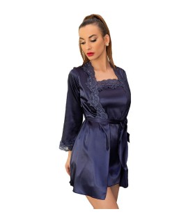 LIVCO CORSETTI FASHION - JACQUELINE LC 90249 BATA + CAMISA + PANTY AZUL MARINO S/M