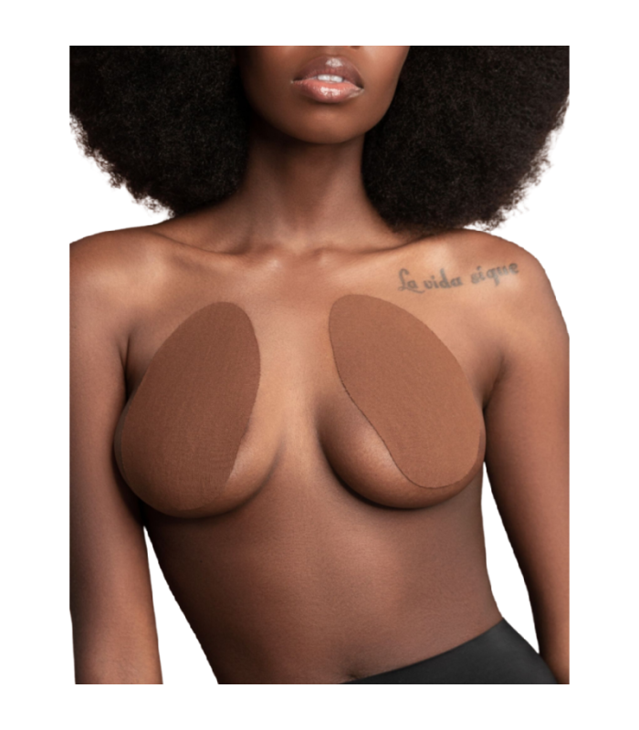 BYE-BRA - REALZADOR PECHOS + 3 PARES DE SATEN MARRON COPA F/H