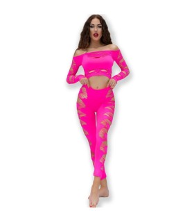 CHILIROSE - CR 4632 TOP & PANTALON FUCSIA S/L