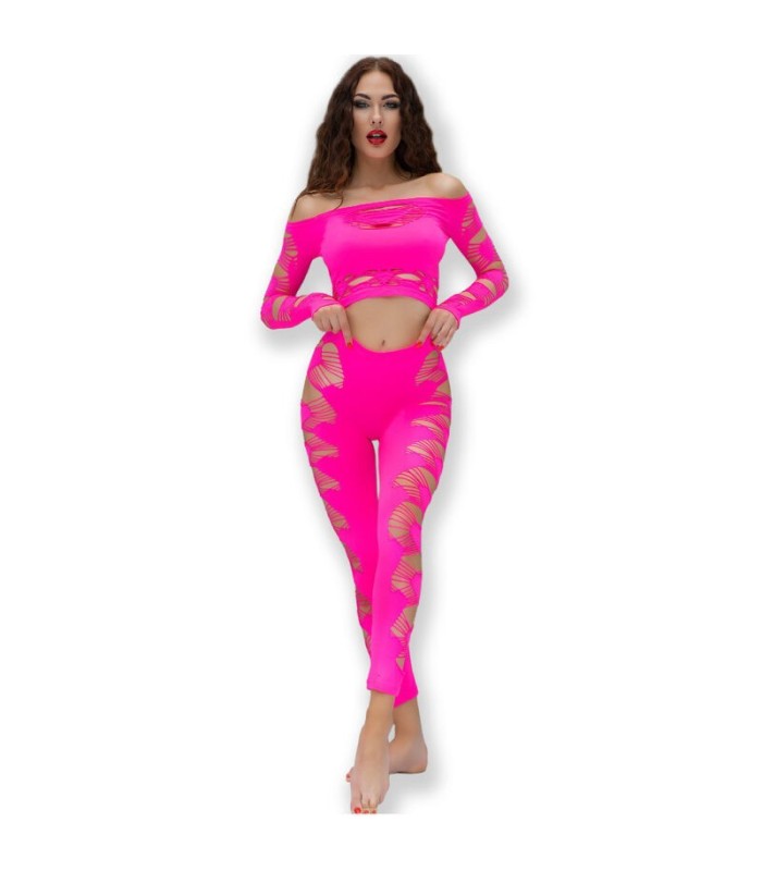 CHILIROSE - CR 4632 TOP & PANTALON FUCSIA S/L