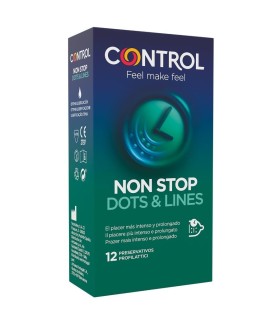 CONTROL - NONSTOP PUNTOS Y ESTRIAS PRESERVATIVOS 12 UNIDADES