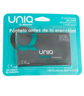 UNIQ - SMART PRESERVATIVOS PRE-ERECCIÓN SIN LATEX 3 UNIDADES