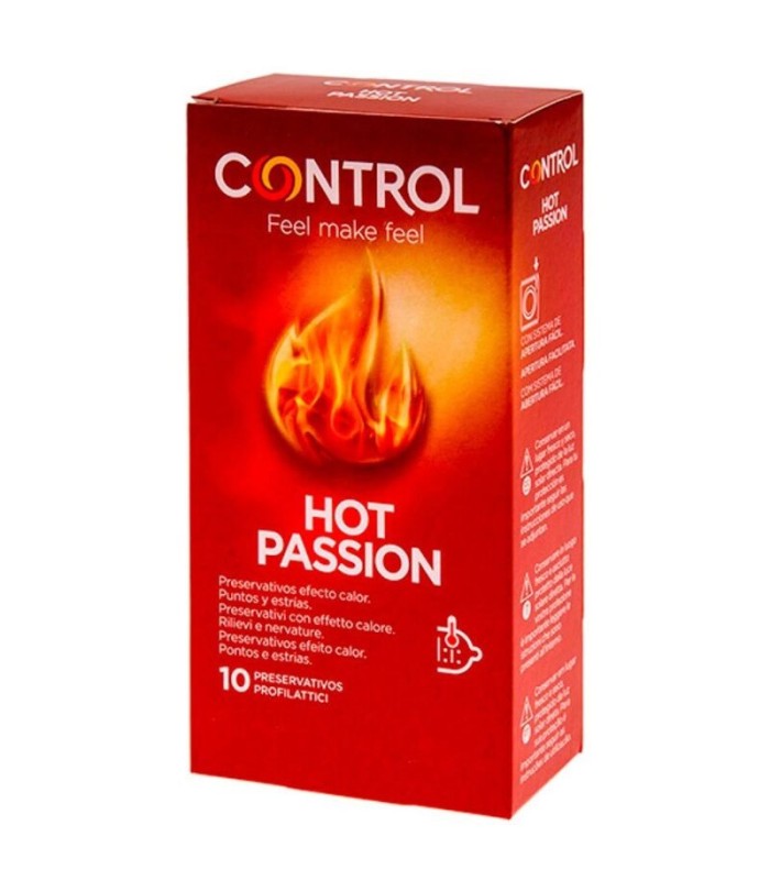 CONTROL - HOT PASSION PRESERVATIVOS EFECTO CALOR 10 UNIDADES