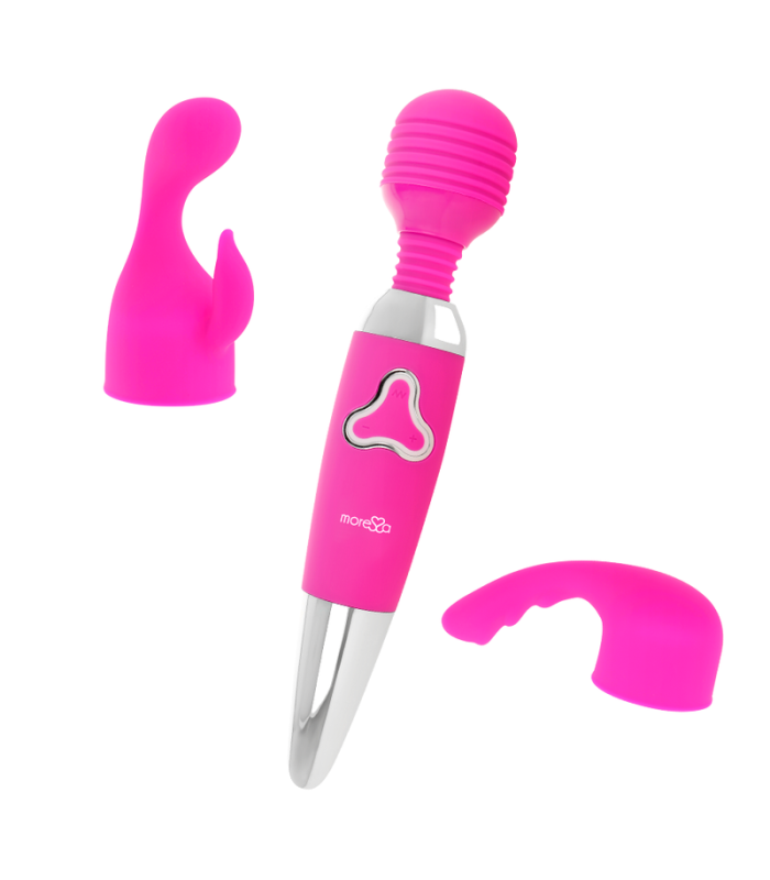 MORESSA - ODILON WAND POTENTE MOTOR MAS DOS CABEZALES PREMIUM SILICONE RECARGABLE