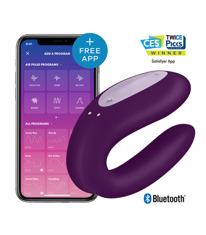 SATISFYER - DOUBLE JOY CON APP MORADO