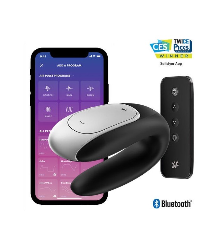 SATISFYER - DOUBLE FUN PARTNER VIBRADOR NEGRO