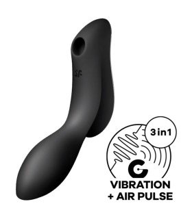 SATISFYER - CURVY TRINITY 2 ESTIMULADOR Y VIBRADOR NEGRO