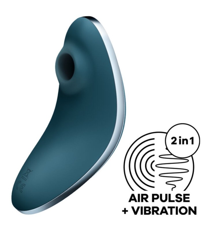 SATISFYER - VULVA LOVER 1 ESTIMULADOR Y VIBRADOR AZUL