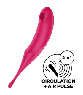 SATISFYER - TWIRLING PRO ESTIMULADOR Y VIBRADOR ROJO