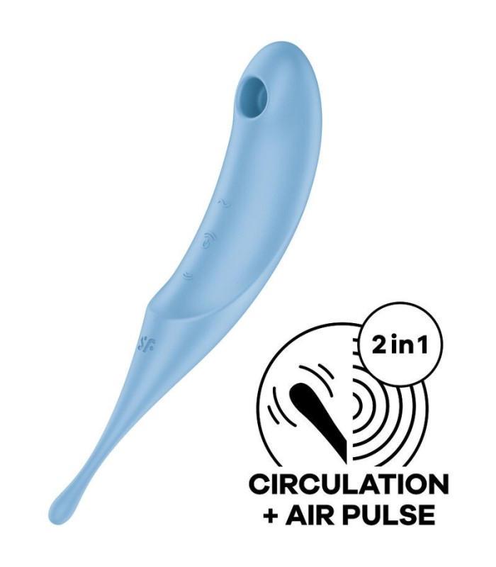 SATISFYER - TWIRLING PRO ESTIMULADOR Y VIBRADOR AZUL