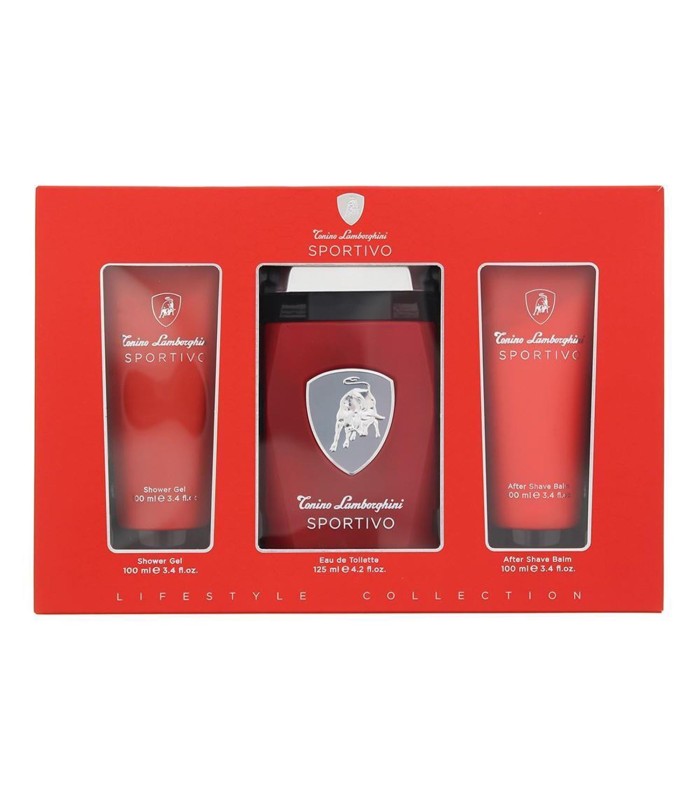 TONINO LAMBORGHINI SPORTIVO EAU DE TOILETTE 125ML VAPORIZADOR + GEL DE BAÑO 100ML + BALSAMO AFTER SHAVE 100ML
