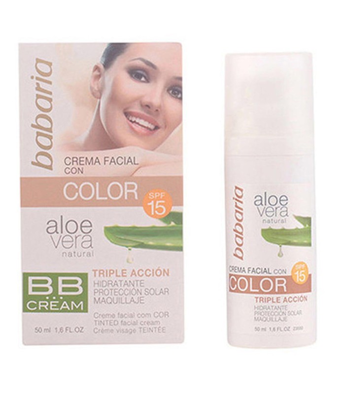 BABARIA ALOE CREMA FACIAL CON COLOR SPF15 50ML