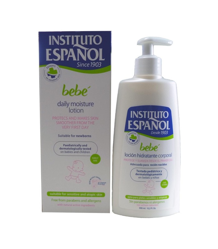 INSTITUTO ESPAÑOL BEBE LOCION CORPORAL HIDRATANTE RECIEN NACIDO PIEL SENSIBLE SIN ALERGENOS 300ML