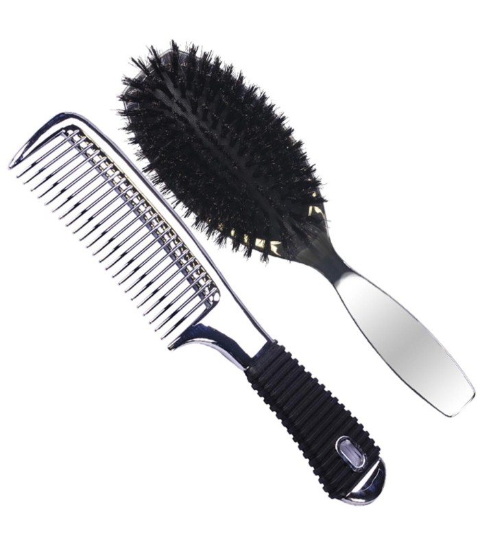 EUROSTIL METALIZADO SET CEPILLO + PEINE 1UN