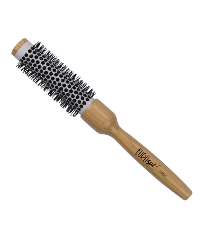 EUROSTIL MANGO MADERA CEPILLO TERMICO/CERAMICO 25MM 1UN