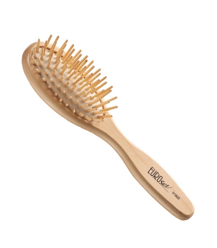 EUROSTIL FUELLE MANGO MADERA OVALADO CEPILLO PEQUEÑO 1UN