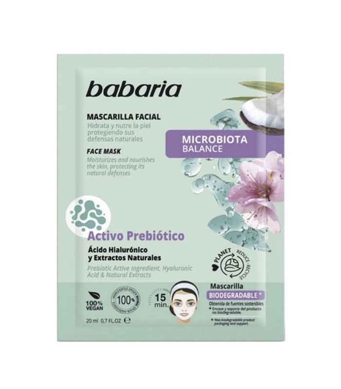 BABARIA ACIDO HYALURONICO MASCARILLA FACIAL MICROBIOTA 20ML