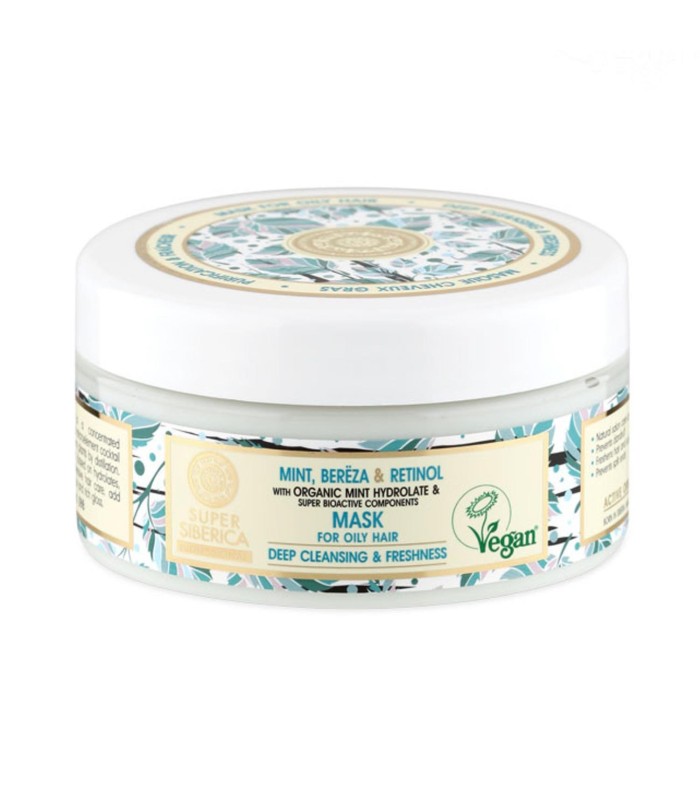 NATURA SIBERICA MENTA ABEDUL RETINOL MASCARILLA CAPILAR CABELLO GRASO 400ML