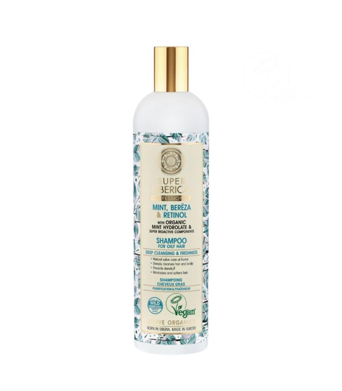 NATURA SIBERICA MENTA ABEDUL RETINOL CHAMPU PROFESIONAL CABELLO GRASO 400ML