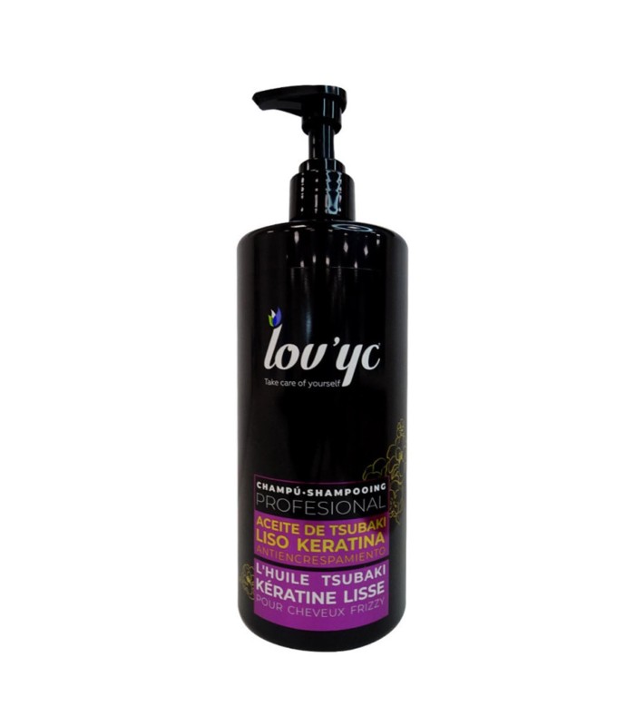 LOVYC ACEITE DE TSUBAKI LISO KERATINA CHAMPU ANTI-ESCRESPAMIENTO 750ML