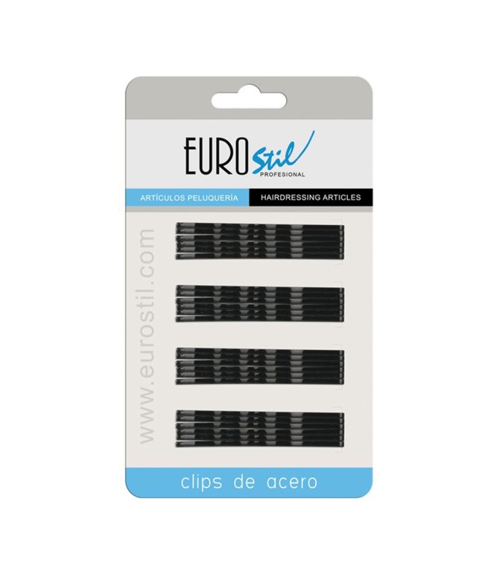EUROSTIL ONDULADOS CLIPS ACERO NEGRO NEGRO 70MM PACK 1UN