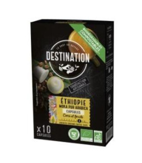 CAFE MOKA PUR ARABICA ETHIOPIA 10capsulas cafe BIO