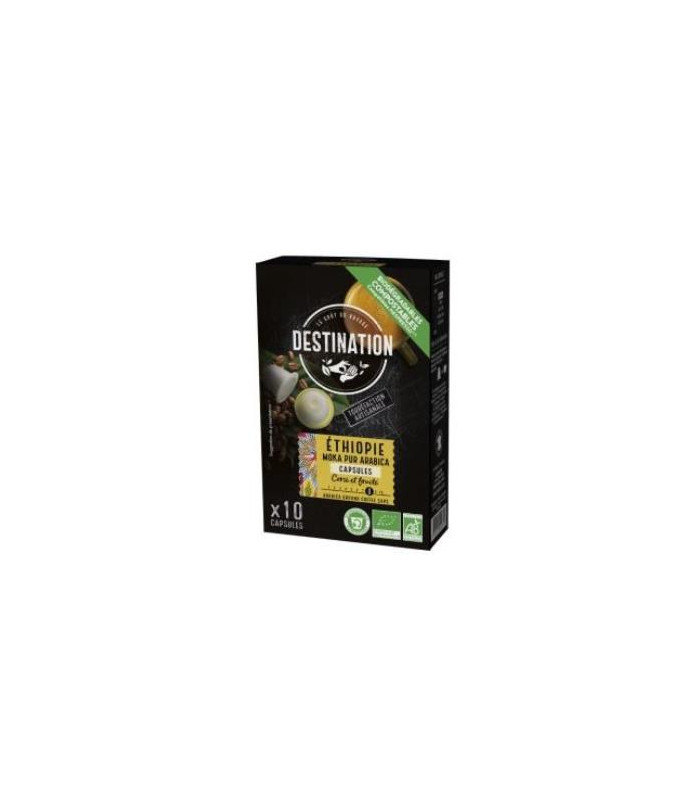CAFE MOKA PUR ARABICA ETHIOPIA 10capsulas cafe BIO