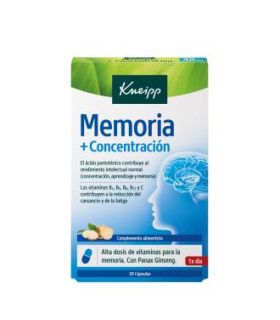 KNEIPP MEMORIA + CONCENTRACION 30cap.