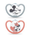 CHUPETE SPACE MICKEY ROJO 6-18 silicona 2ud.