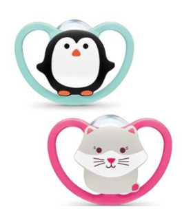 CHUPETE SPACE 6-18 silicona 2ud.