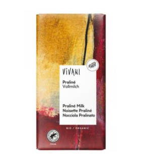 CHOCOLATE CON LECHE con praline 100gr. BIO