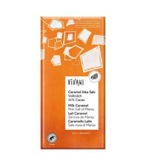 CHOCOLATE CON LECHE 44%  caramelo y sal rosa 80gr.