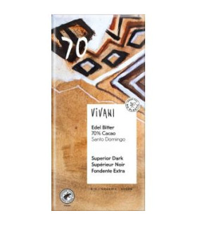 CHOCOLATE NEGRO SUPERIOR 70% S. DOMINGO 100g BIO