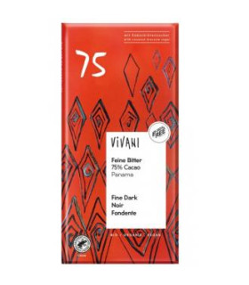 CHOCOLATE NEGRO PANAMA 75% azucar coco 80gr. VEGAN